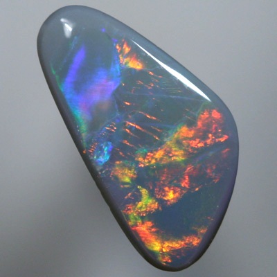 SOLID SEMI BLACK OPAL Rolling flashes, cherry red to orange